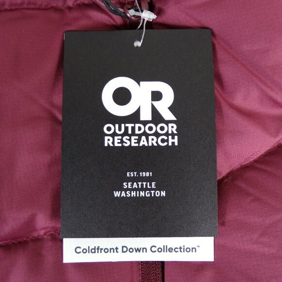 NWT Outdoor Research Coldfront 700+ Down Jacket Hoodie Wine Size XL #1061 - Picture 9 of 16